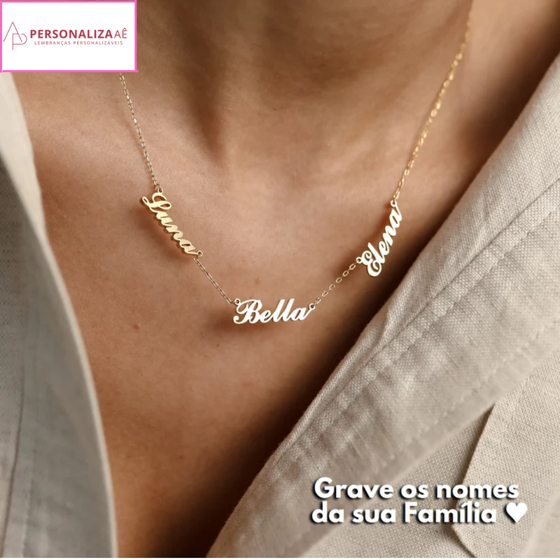 Collier Amour Éternel Personnalisable - Ma Famille - Découpé Laser - Plaqué Or