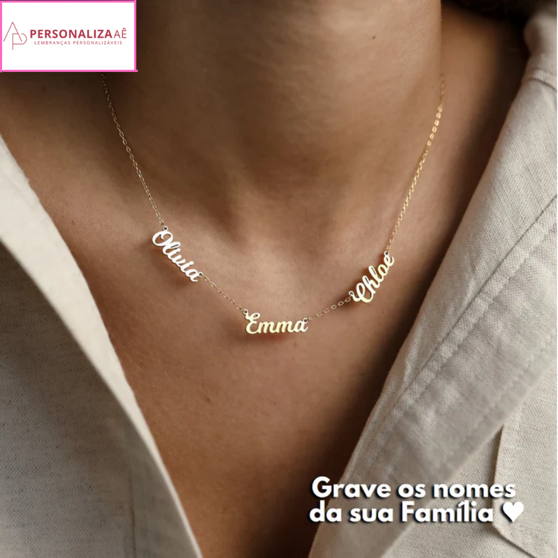 Collier Amour Éternel Personnalisable - Ma Famille - Découpé Laser - Plaqué Or