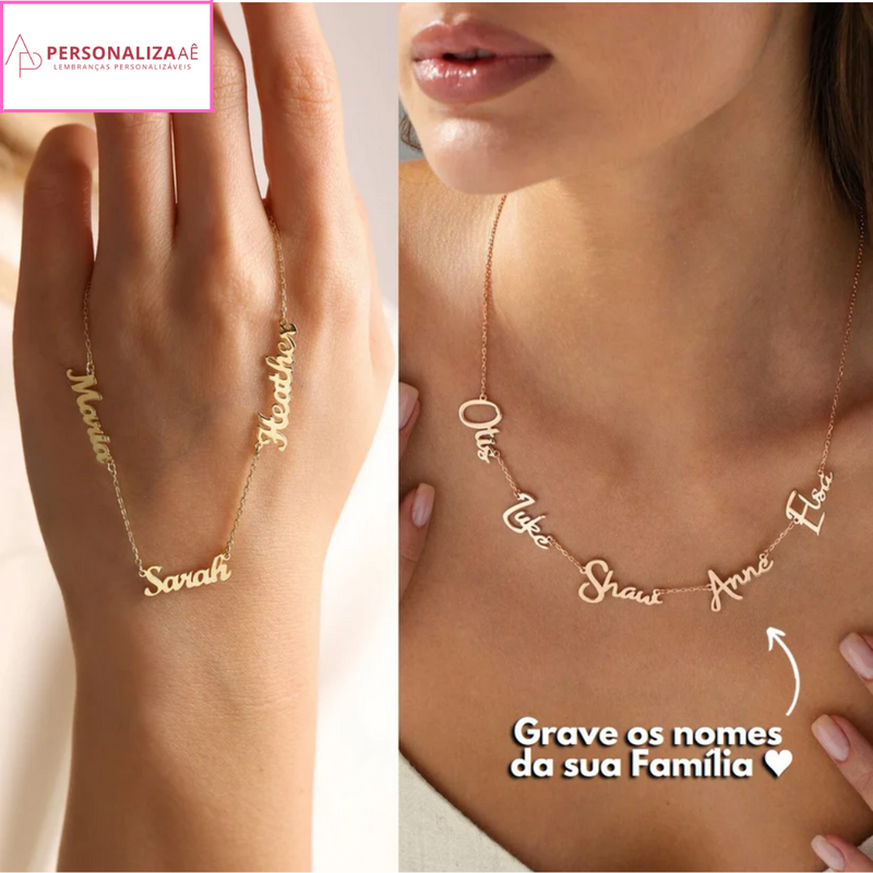 Collier Amour Éternel Personnalisable - Ma Famille - Découpé Laser - Plaqué Or