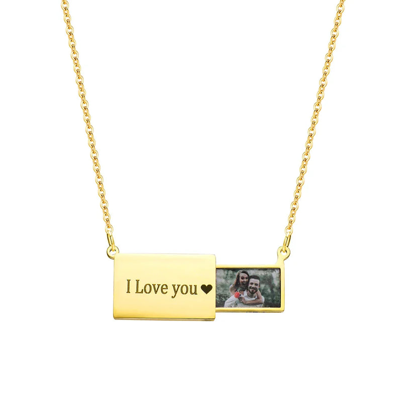 Collier Lettre d'Amour - Votre photo immortalisée