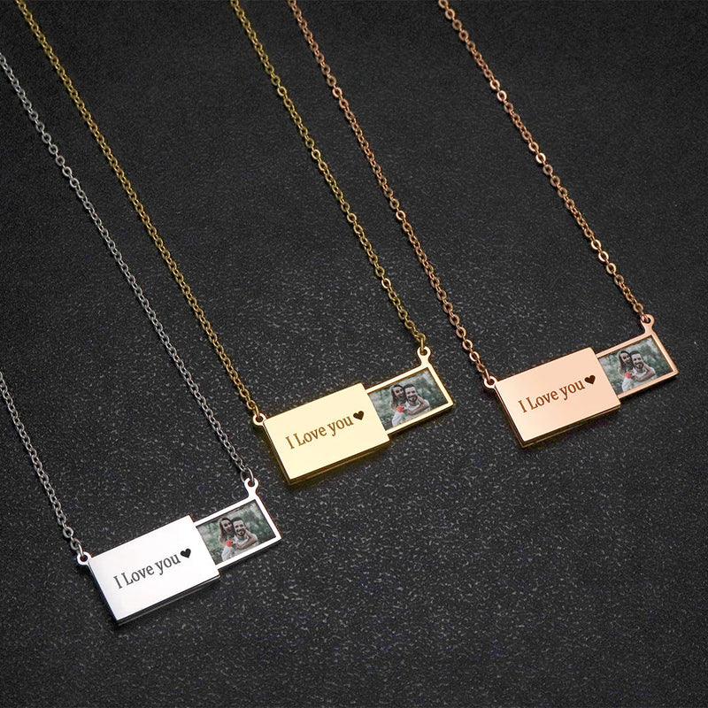 Collier Lettre d'Amour - Votre photo immortalisée