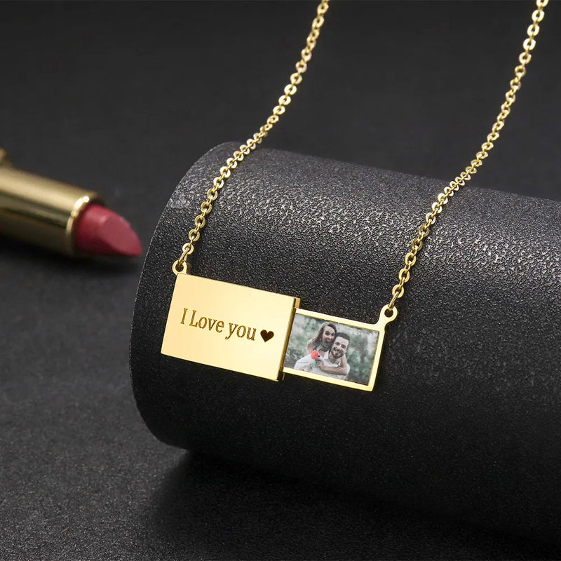 Collier Lettre d'Amour - Votre photo immortalisée