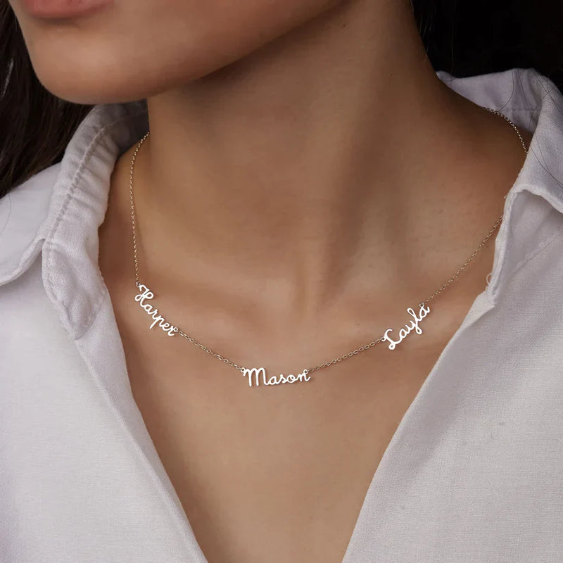 Collier Amour Éternel Personnalisable - Ma Famille - Découpé Laser - Plaqué Or